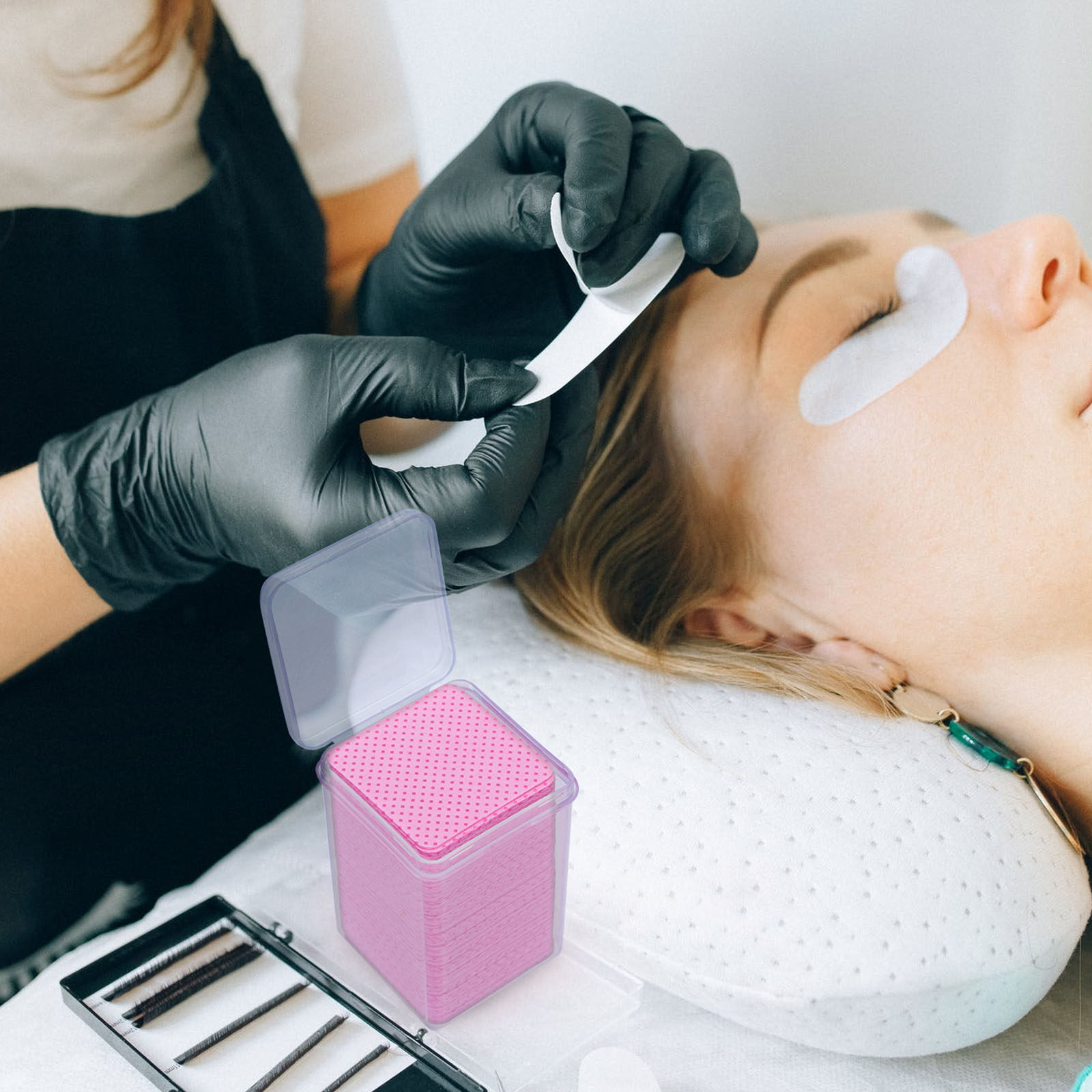 Eyelash Extension Glue - 600 Adet Temizleme Pamuğu Mendili Kirpik